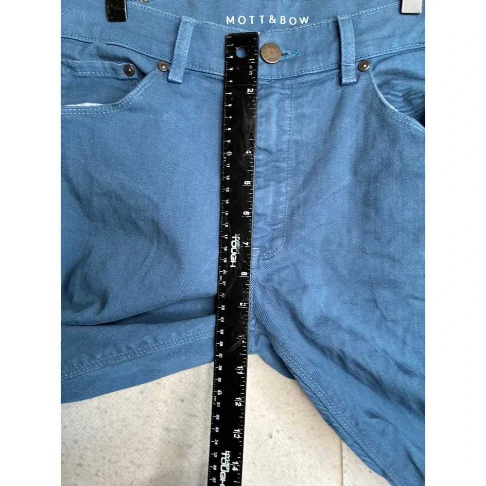 Mott & Bow Mercer Slim Chinos Blue Gray Stretch Cotton Pants 33x32 OP-00001061